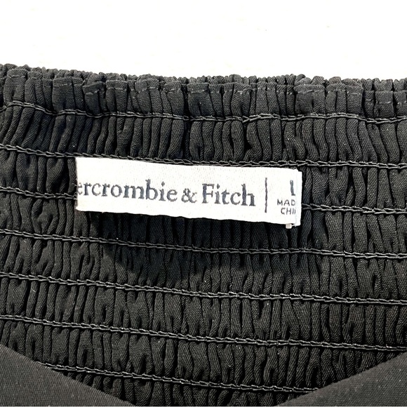 Abercrombie & Fitch Ruched Black Short Mini Dress size large - Picture 3 of 3